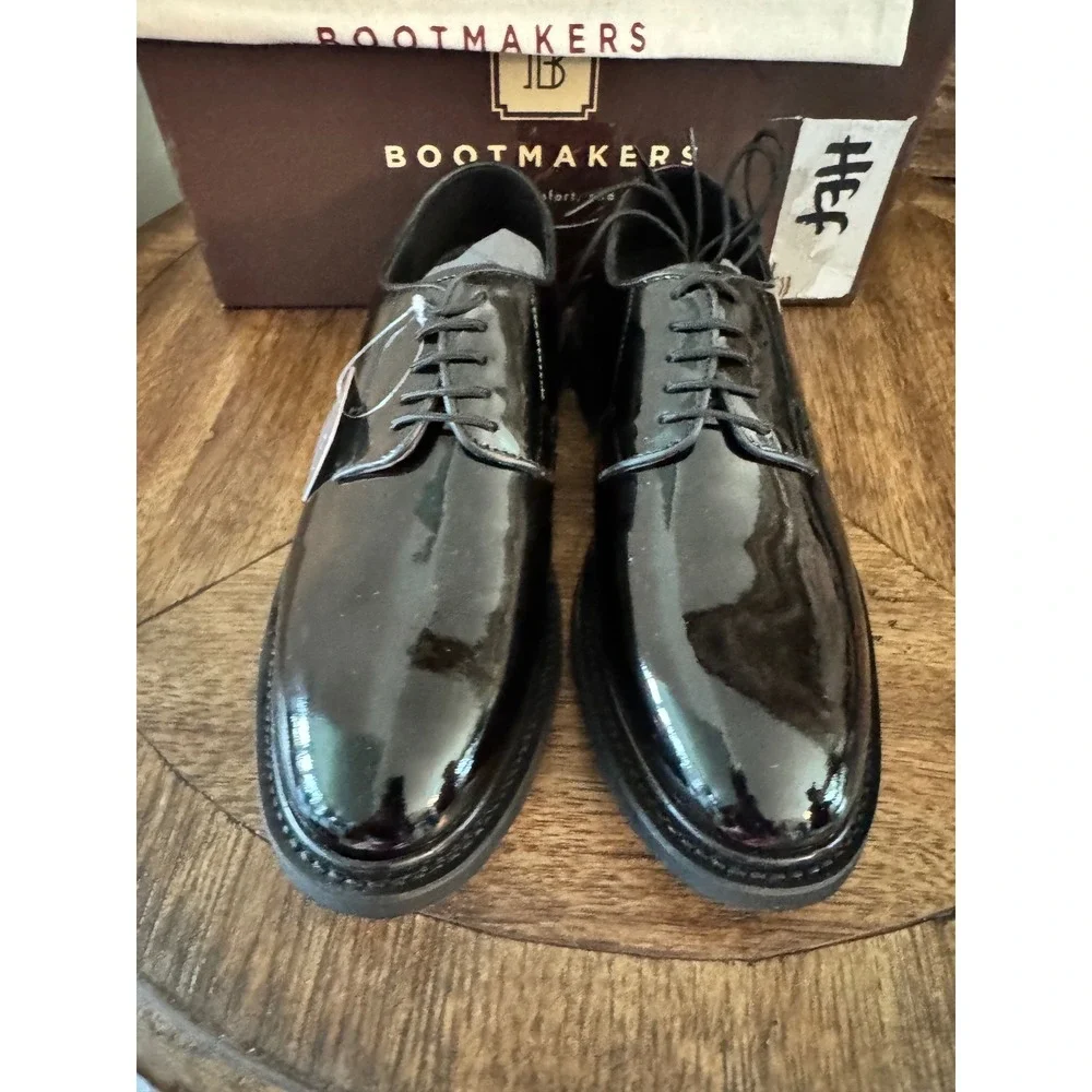 JB Bootmakers Derby Stay Shine Mens Black Patent Leather Dress Shoes 11.5 D